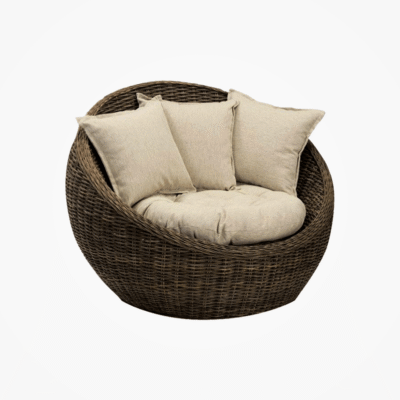 Wicker Couch Brown